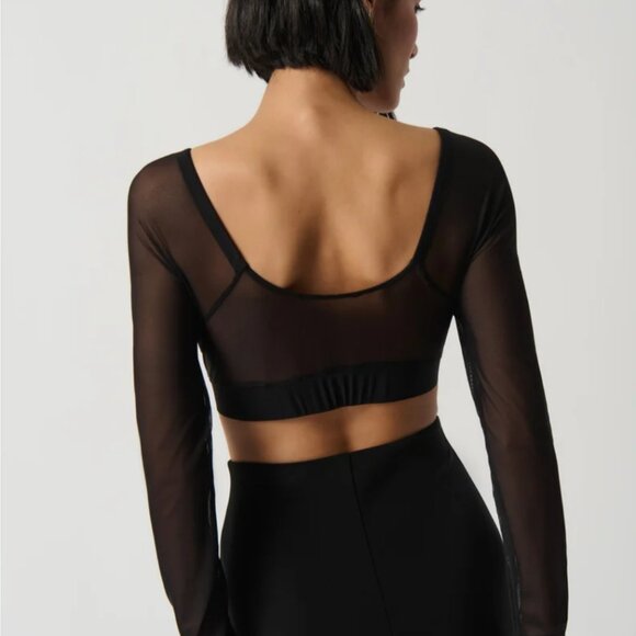Joseph Ribkoff black shadow sheer cover up blouse - Picture 2 of 11